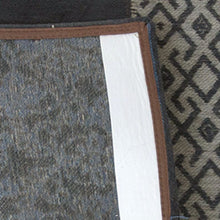 2.5' X 5' Blue Grey And Brown Patchwork Design Area Rug