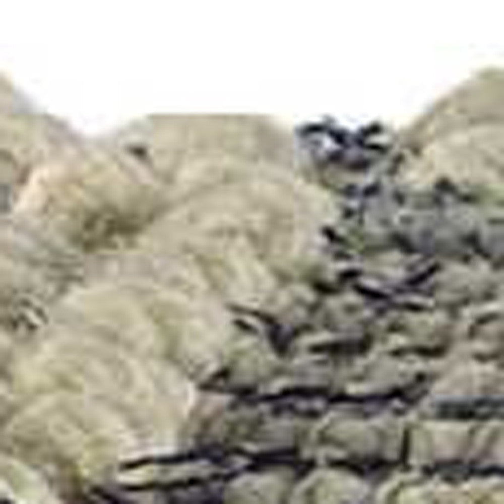 Puf Cuadrado Denim Azul Y Marfil Con Cosido De Algodón