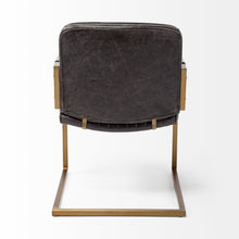 黑色皮革座椅裝飾椅子帶黃銅框架