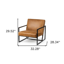 Modern Caramel Leather Accent Armchair