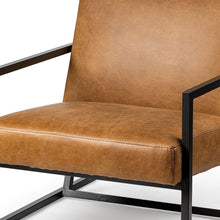Modern Caramel Leather Accent Armchair