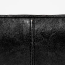 Black Leather Cushion Seat Accent Chair With Solid Iron Base