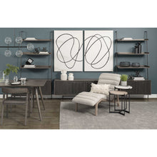 Medium Brown Wood Round Top Side Tables With Marble Nesting