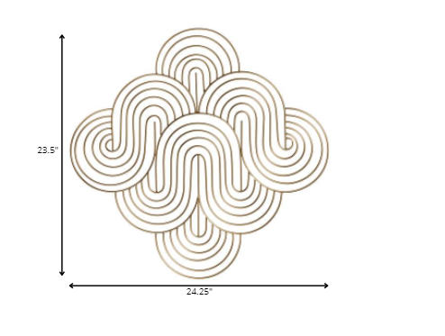 Golden Wave Pattern Wall Decor