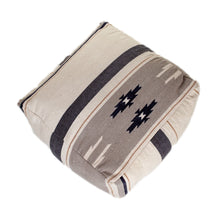 Puf Azteca Gris Marino Y Beige