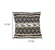 Black And Sand Woven Decorative Pillow