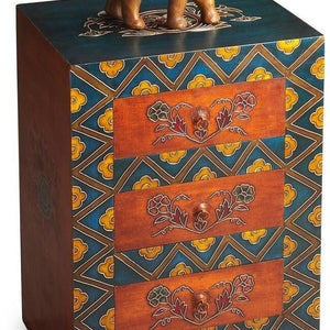 Stylish Hand Painted 3 Drawer Accent Cabinet