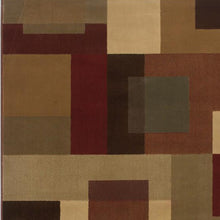 3'X4' Red And Tan Geometric Area Rug