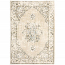 2'X3' Beige And Ivory Center Jewel Area Rug
