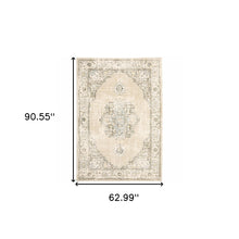 2'X3' Beige And Ivory Center Jewel Area Rug
