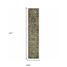 2'X3' Green And Brown Floral Area Rug