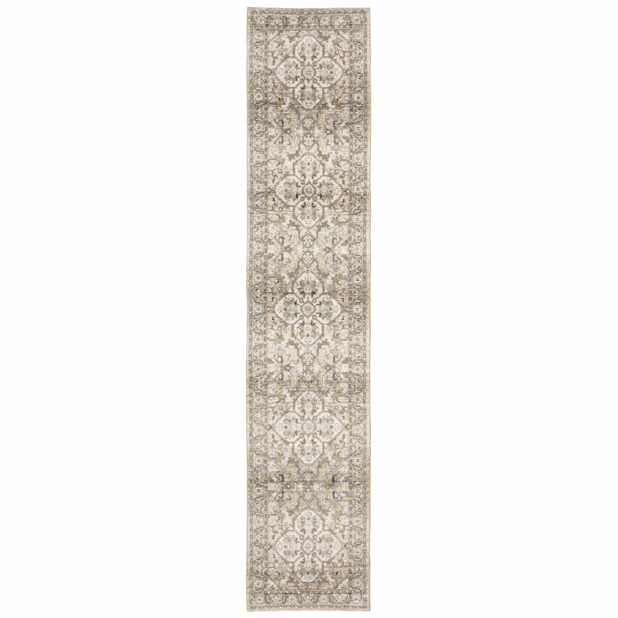 2'X3' Beige And Ivory Medallion Area Rug