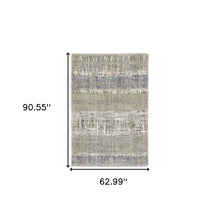 Grey And Ivory Abstract Lines  Runner Rug - 2' x 8'