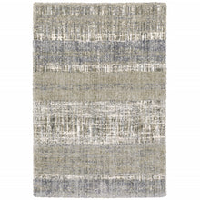 Grey And Ivory Abstract Lines  Runner Rug - 2' x 8'
