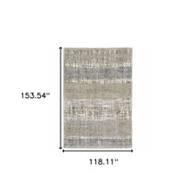 Grey And Ivory Abstract Lines  Runner Rug - 2' x 8'