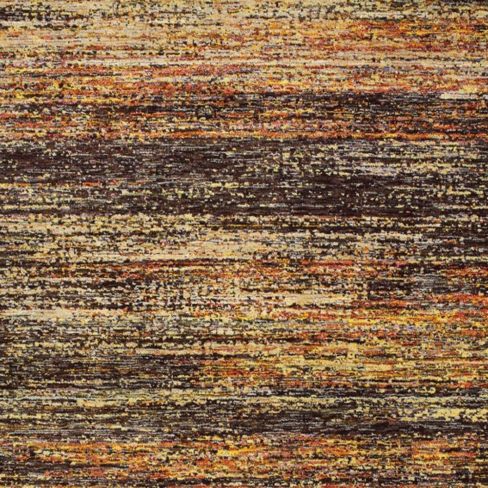 2'X8' Gold And Slate Abstract Runner Rug