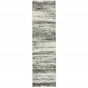 Ash And Slate Abstract Runner Rug - 2'x 8'