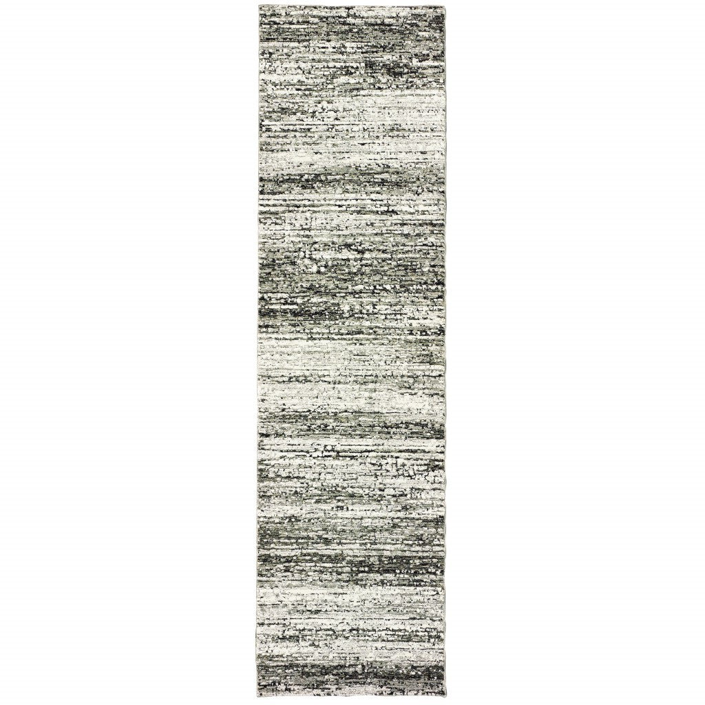 Ash And Slate Abstract Runner Rug - 2'x 8'