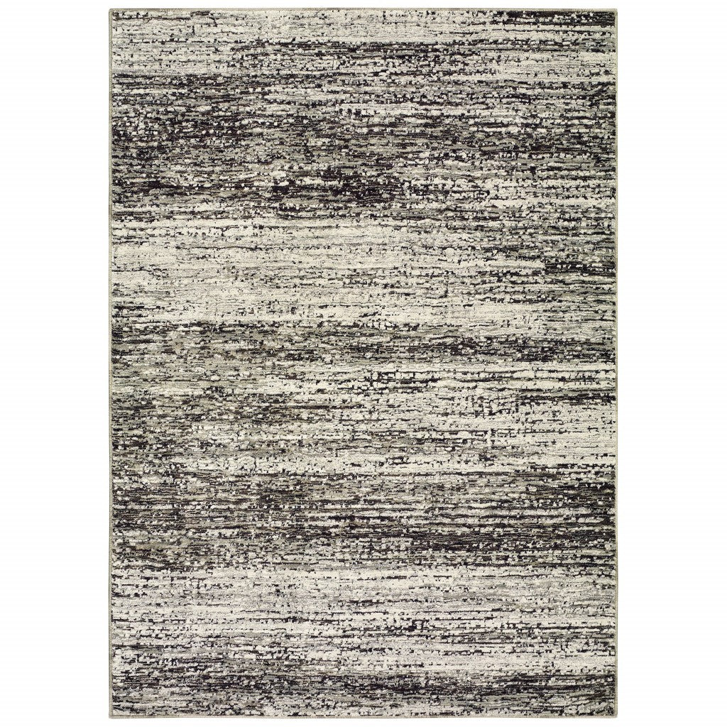 Ash And Slate Abstract Runner Rug - 2'x 8'