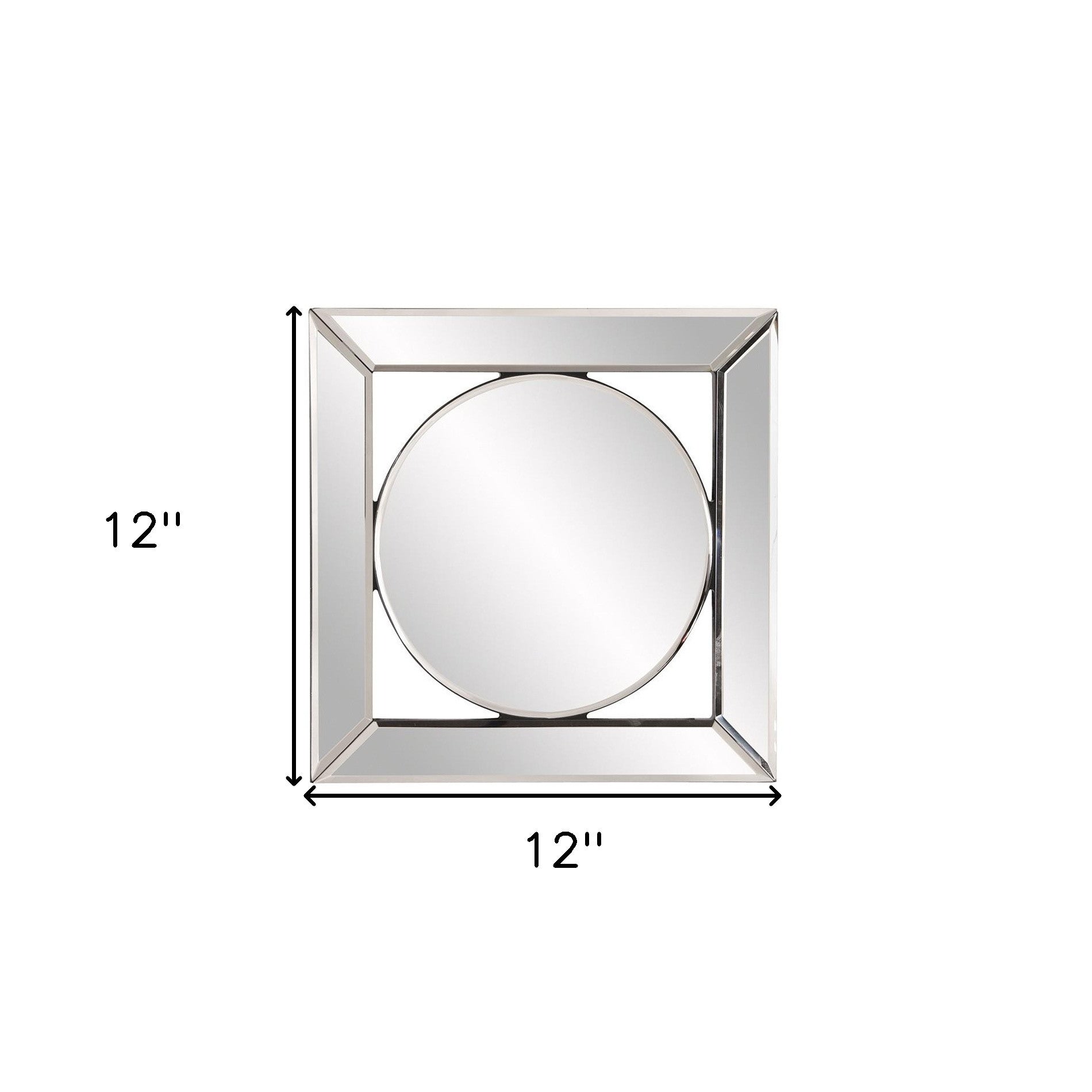 Square Mirror With Center Round Mirror
