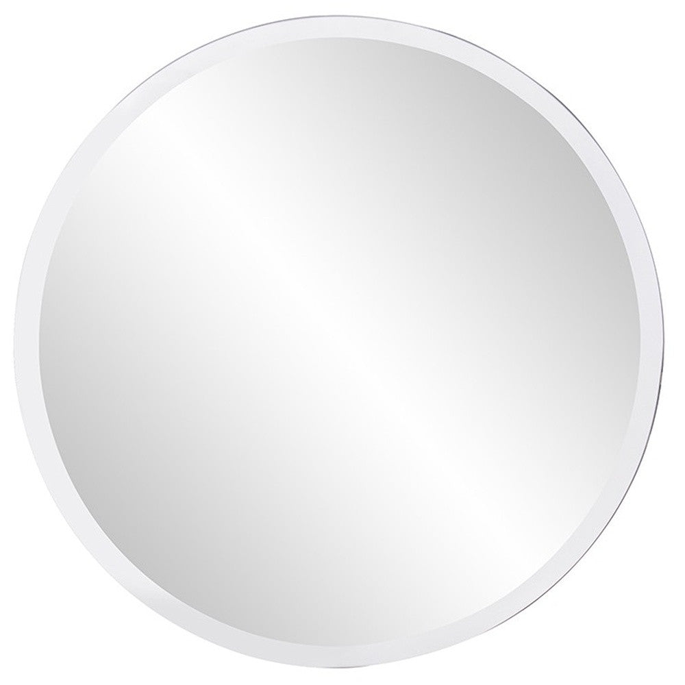 12" X 12" Minimalist Round Mirror With Beveled Edge