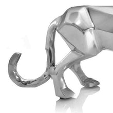 Silver Aluminum Geometric Panther Sculpture