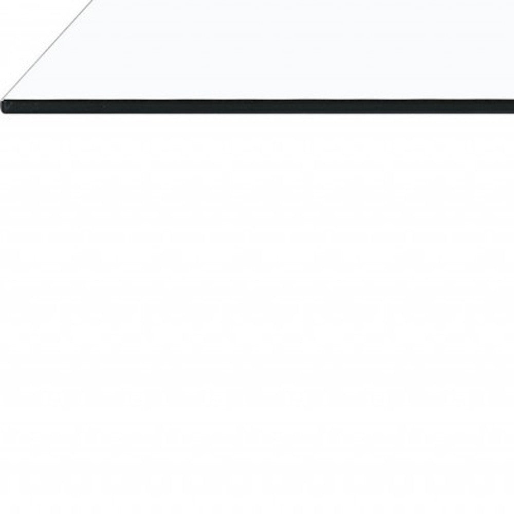 Mesa de centro ultramoderna de dos tonos en blanco y gris oscuro con tapa de cristal