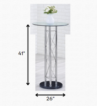 Silver Metal Chrome Glass Top Bar Table