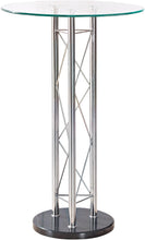 Silver Metal Chrome Glass Top Bar Table