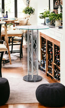 Silver Metal Chrome Glass Top Bar Table