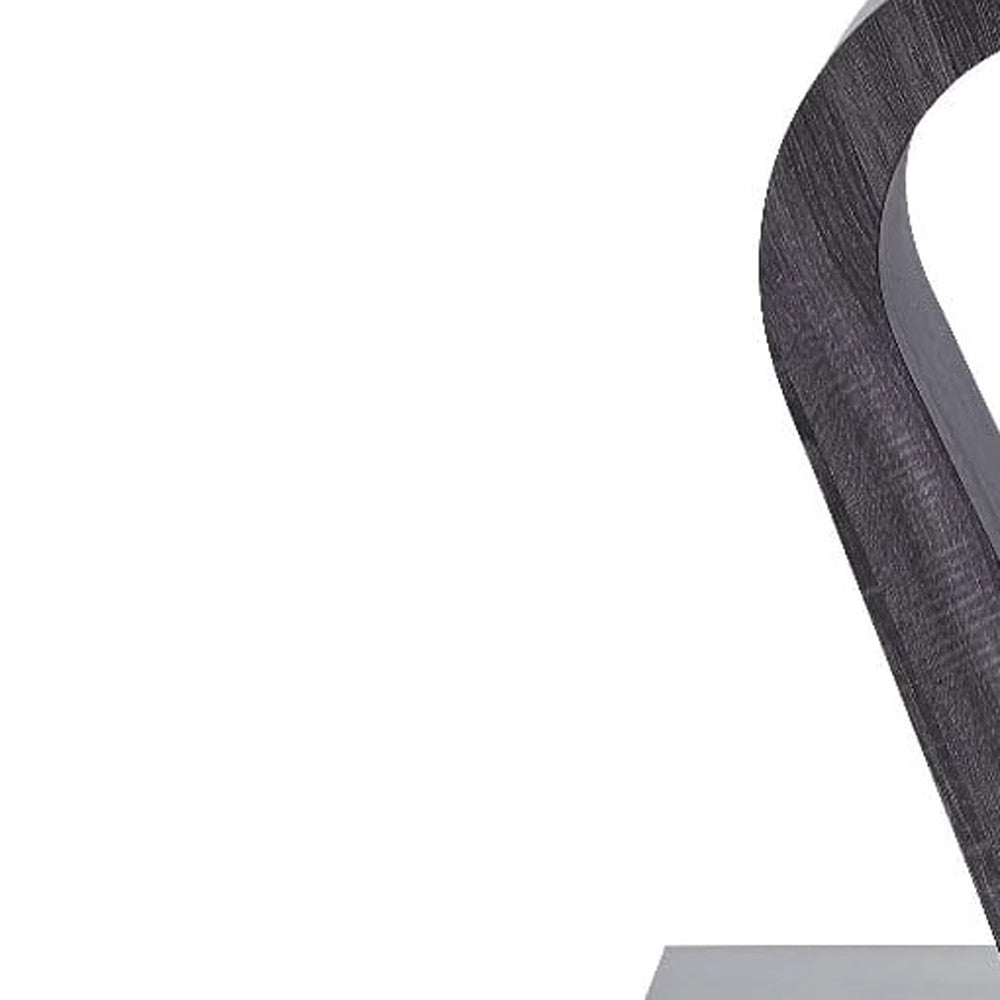 White And Grey Tone Geometrical Base With Rectangular Glass Top Dining Table