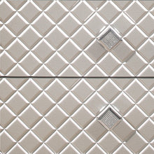 Champagne Toned Nightstand With Tapered Acrylic Legs And 2 Drawers