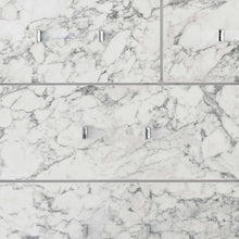 Modern White Mirror With Faux Marble Border Detail Led Lightning