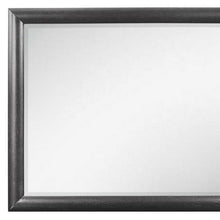 Grey Mirror With Rectangular Wood Trim