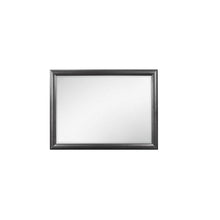 Grey Mirror With Rectangular Wood Trim