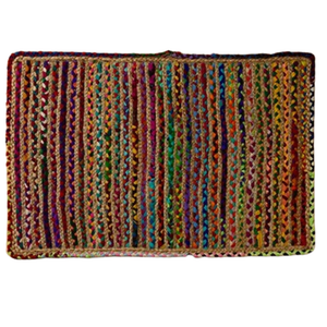 Rainbow Colors Jute Rag Braided Scatter Rug - 2' x 3'