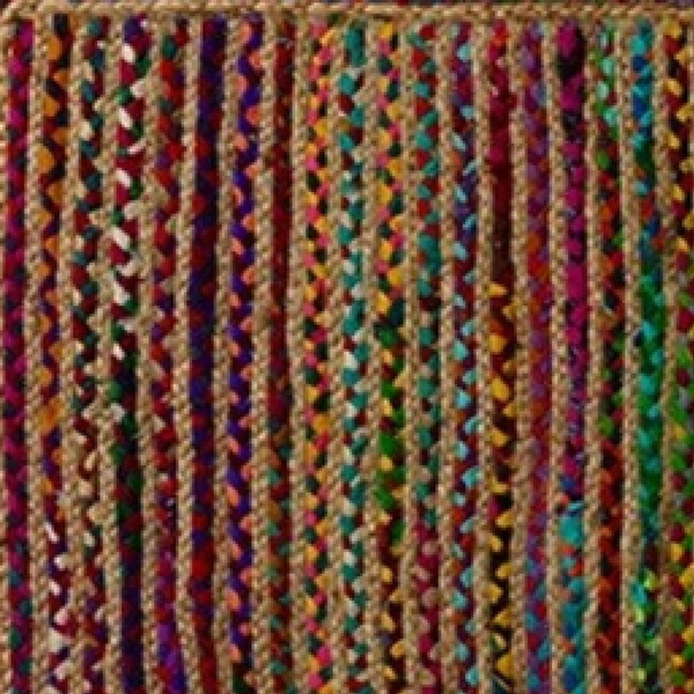 Rainbow Colors Jute Rag Braided Scatter Rug - 2' x 3'