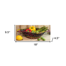 Colorful Braided Jute Centerpiece Basket With Handles