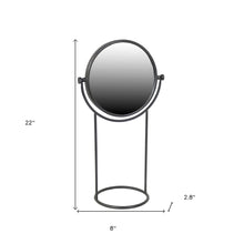Black Tabletop Standing Round Vanity Mirror