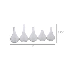 Quintuplet Set Of Five Joined Glass Posy Vases