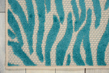 3' X 4' Aqua Abstract Indoor Outdoor Area Rug