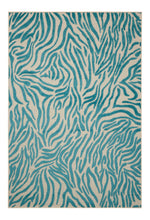 3' X 4' Aqua Abstract Indoor Outdoor Area Rug