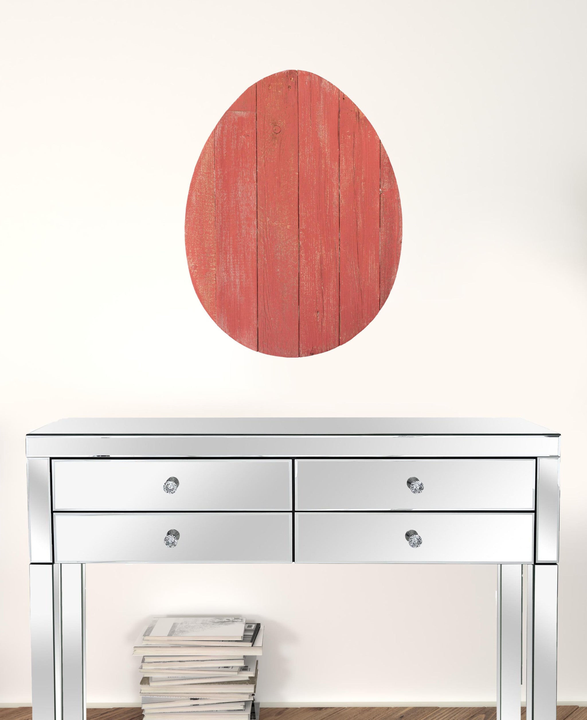 Huevo grande de madera roja de granja rústica de 24"