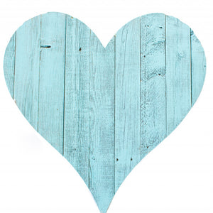 12" Farmhouse Turquoise Large Wooden Heart