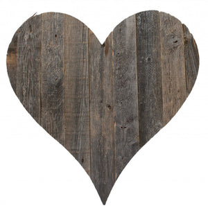 12" Farmhouse Gray Wooden Heart