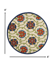 2’ x 12’ Blue Vines Indoor Outdoor Runner Rugg