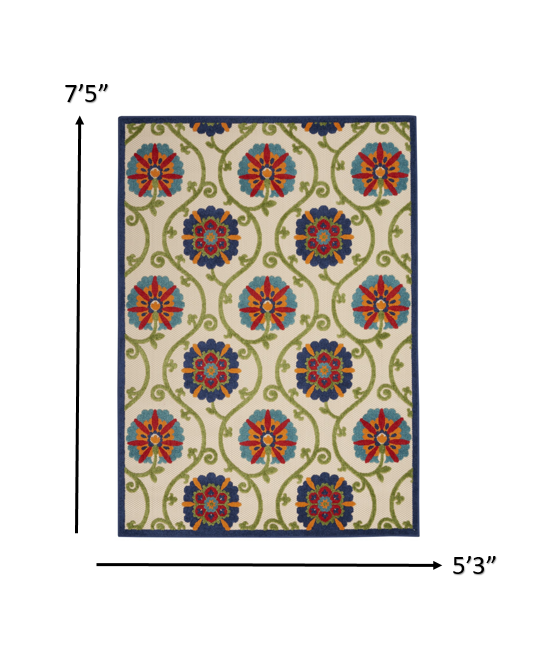 2’ x 12’ Blue Vines Indoor Outdoor Runner Rugg