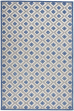 4' X 6' Blue And Gray Geometric Indoor Outdoor Area Rug