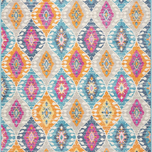 4’ X 6’ Multicolor Ogee Pattern Area Rug