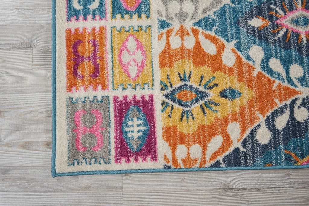 5’ X 7’ Multicolor Ogee Pattern Area Rug